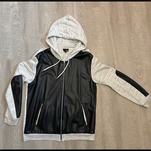 Wilfred Free Zip Up Hoodie with Vegan Leather Panels